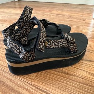 Teva leopard platform sandals